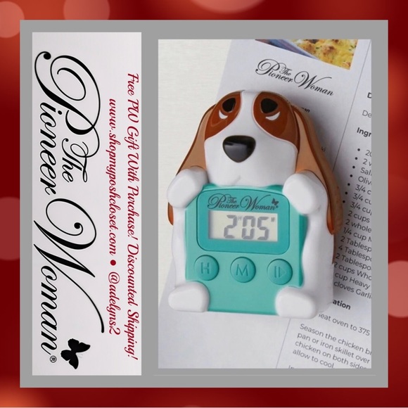 🌺 New Pioneer Woman Charlie Basset Hound Dog Kitchen Timer - Picture 3 of 6